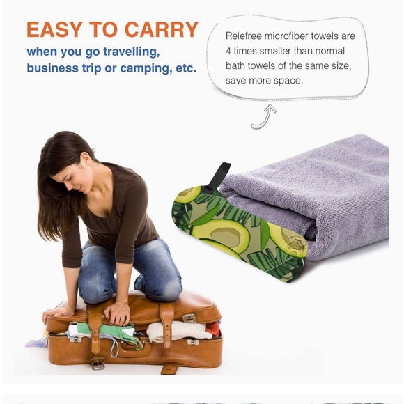 Avocado Large Microfiber Beach Towel-For Men/Women & Children - Picture 9 of 12